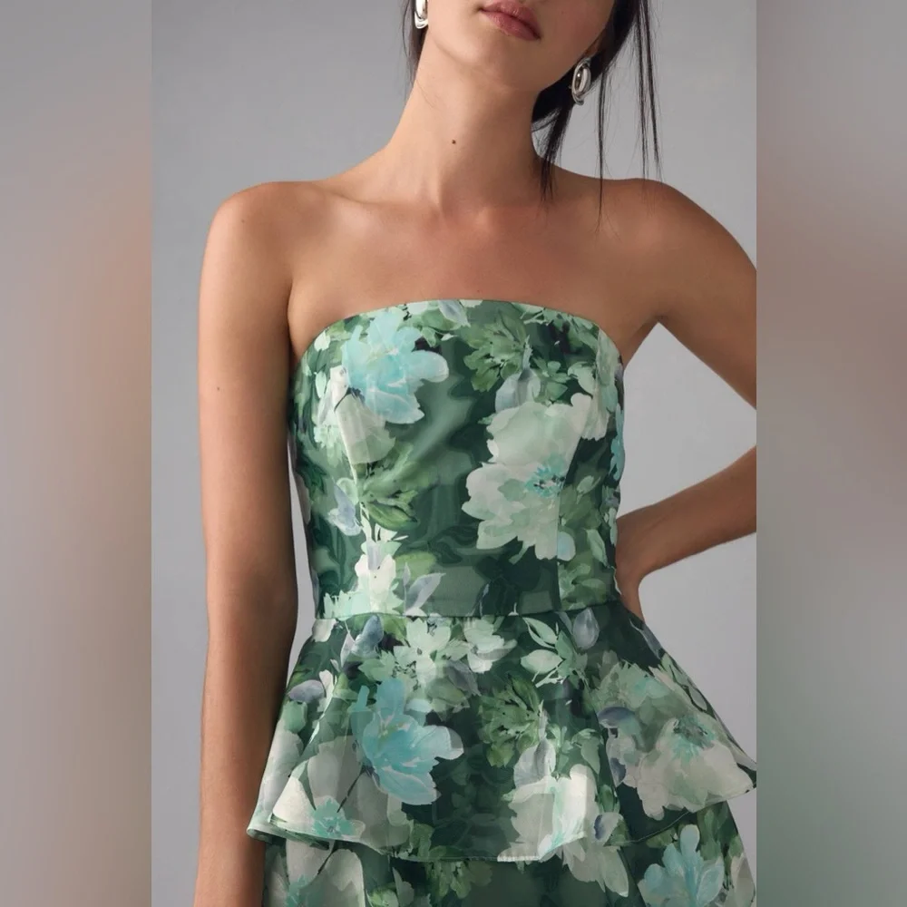 Shoshana by Anthropologie Hilde Strapless Floral Dress Size 8 - Picture 4 of 4